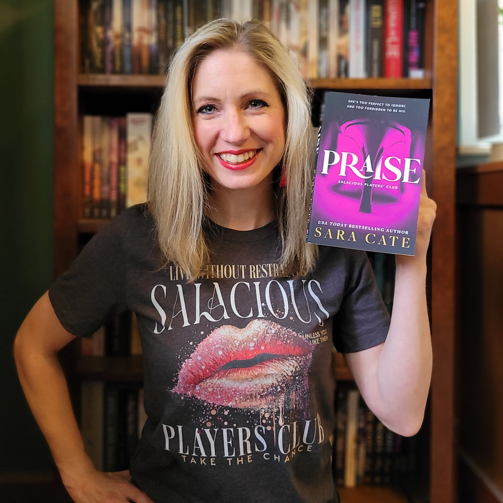 Sara Cate: Salacious Players Club Unisex t-shirt - Novel Grounds