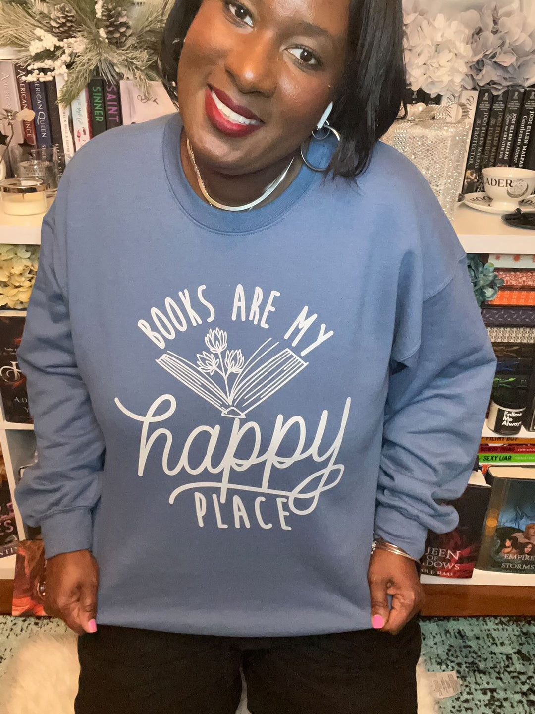 Books Are My Happy Place Unisex Sweatshirt - Novel Grounds