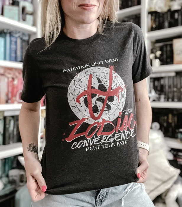 Elizabeth Briggs - Camiseta unisex de convergencia de lobos del zodíaco