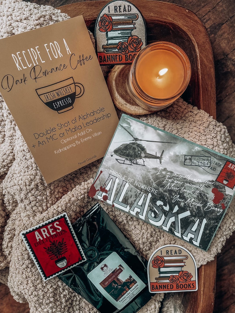 Limited Edition- Literary Postcard, Patch and Coffee Sample Subscription Pack - Novel Grounds
